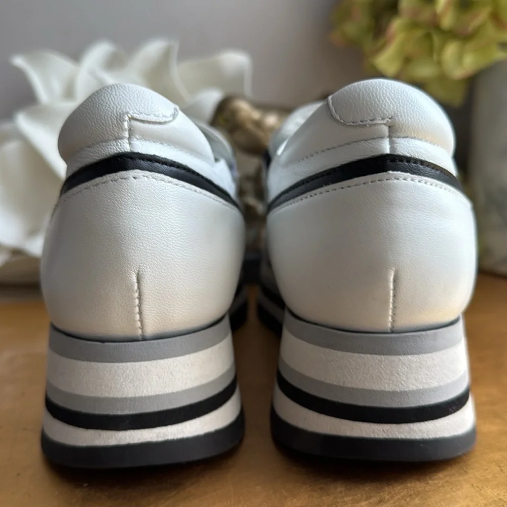 Softwaves Cassie Platform Loafers in White Ice - Picture 4 of 16